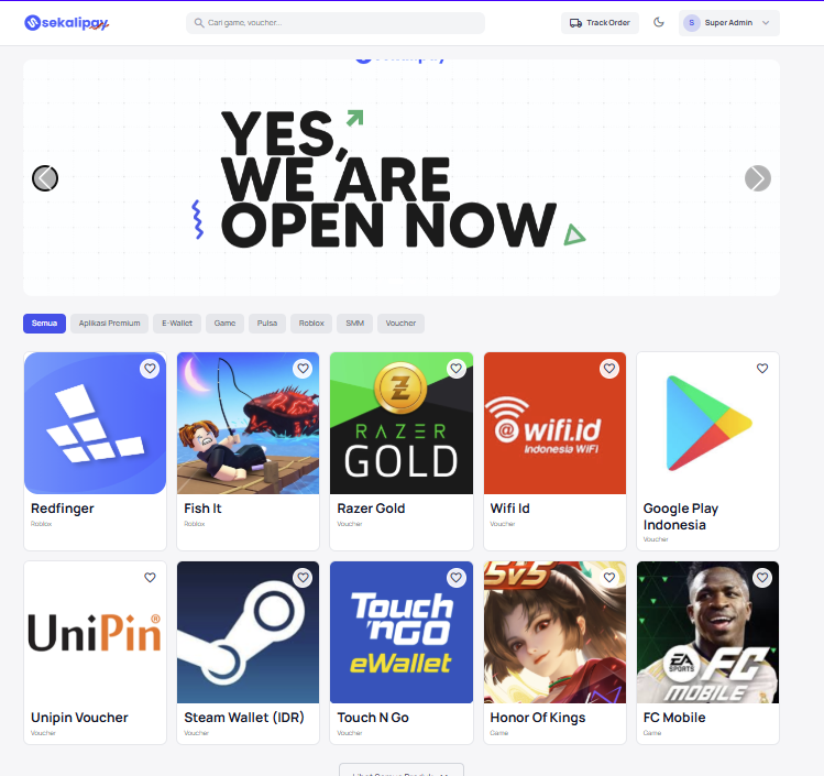 Preview website top up reseller GodenTopUp